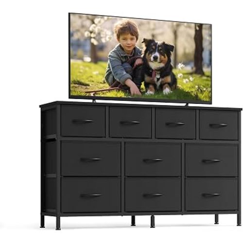 SONGMICS Dresser for Bedroom, Wide Dresser with 10 Fabric Drawers