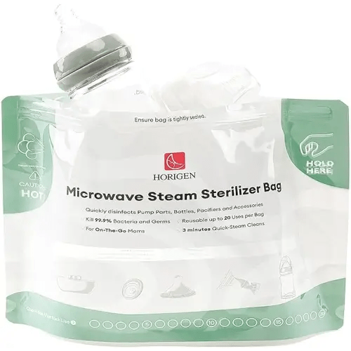 Larger Microwave Sterilizer Bags, Reusable Baby Bottle Sterilizer Bags(20 Uses Per Bag), Microwave Steam Sterilizer Bags Great Cleaner for Baby Bottle and Pump Parts When Travel and Work(16 Packs)