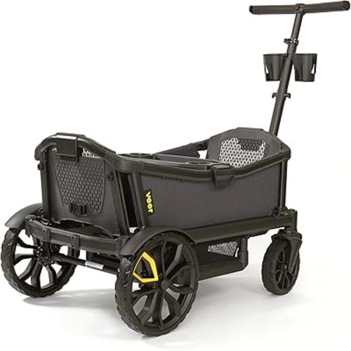 Veer All-Terrain Cruiser | Premium Off-Road Wagon Stroller for Babies, Toddlers, and Kids | Push/Pull/Push-Along Steering for Uneven Terrain | JPMA Certified | Lightweight and Collapsible | 2 Seats