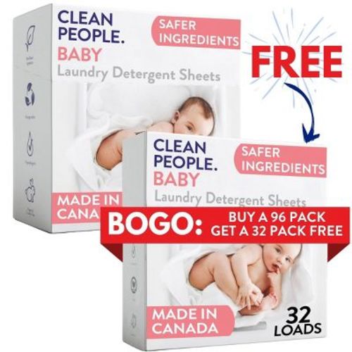 Clean People Laundry Detergent Sheets - Laundry Soap - Ultra Concentrated, Recyclable Packaging, Stain Fighting