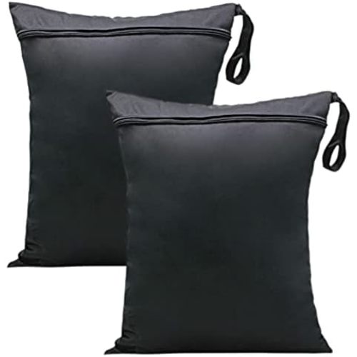 2Pcs Wet Dry Bags Waterproof Reusable Wet Laundry Bag Baby Cloth Diaper Bag Organiser Pouches Nappy Wet Bag Washable Wet Clothes Bag for Gym Swimming Travel Workout Beach Pool (11.8X13.8 Inch)…