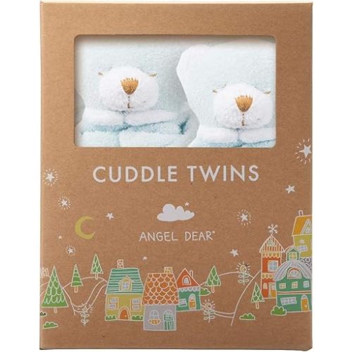 Angel Dear Cuddle Twins Blankie, Blue Bear