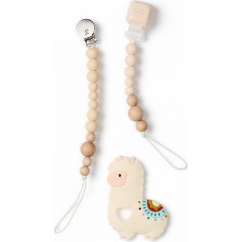 Silicone Teether & Pacifier Clips Set