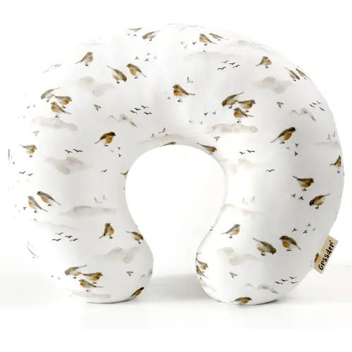 GRSSDER Nursing Pillow Cover, Stretchy Soft Minky Breast Feeding Pillow Covers, Fit Most Nursing Support Pillows for Breastfeeding, Comfortable Safe Pillow Cover, Lovely Birds