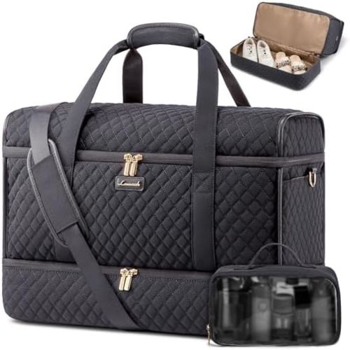 LOVEVOOK Large Travel Duffle Bag, Weekender Bags for Women With Shoe Compartment, Overnight Hospital Bag For Women Labor Delivery, Carry on Bag Personal Item Travel Bag, Yoga Gym Duffel Bag