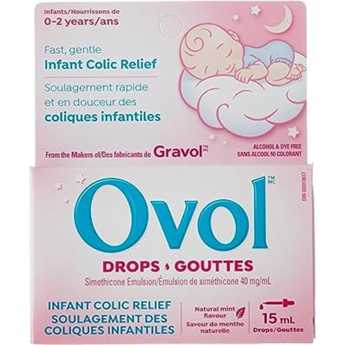 Ovol Drops - Fast, Gentle Infant Colic Relief, Made in Canada, 15mL