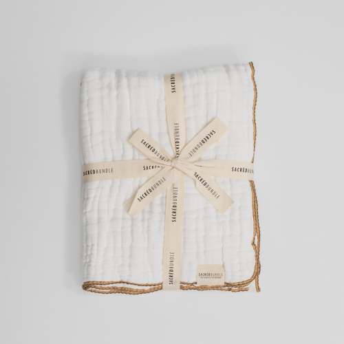 Organic Cotton Baby Blanket Blanc