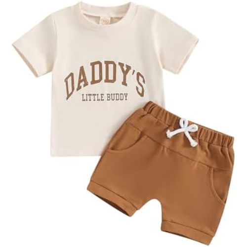 Toddler Boys Summer Outfits Mamas Boy Checkerboard Short Sleeve T-Shirts Tops and Elastic Waist Shorts Clothes Sets