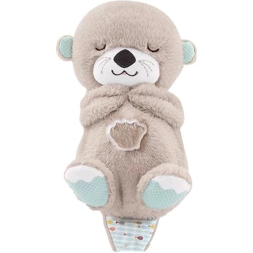 Sleep And Soothe Otter Portable Plush Baby Toy with Sensory Details Music Lights & Rhythmic Breathing Motion (Grey)