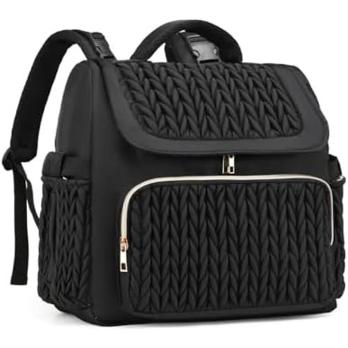 Diaper Bag Backpack, Baby Bag with Changing Pad, Travel Waterproof Diaper Bag Tote, Newborn Essentials Must Haves, Luxury baby shower gifts for boys & Girls, Black