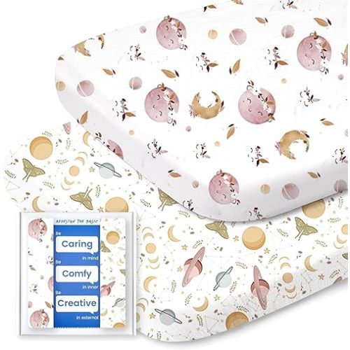 Bassinet Sheets for Baby Boy Girl, TotBasic Buttery Soft Universal Bassinet Fitted Sheet, Compatible with Halo, Mika Micky, Baby Delight, Dream On Me, Maxi COSI & More Bassinet Mattress