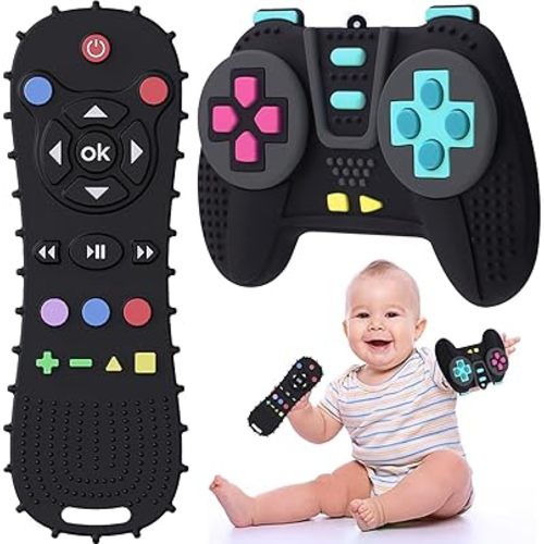 Baby Teething Toys Chew Toy,【BPA Free,CPC-Certified】 Silicone Remote Control and Game Controller Teethers for Toddlers, Infants, Boys, Girls, Baby's Christmas Gift