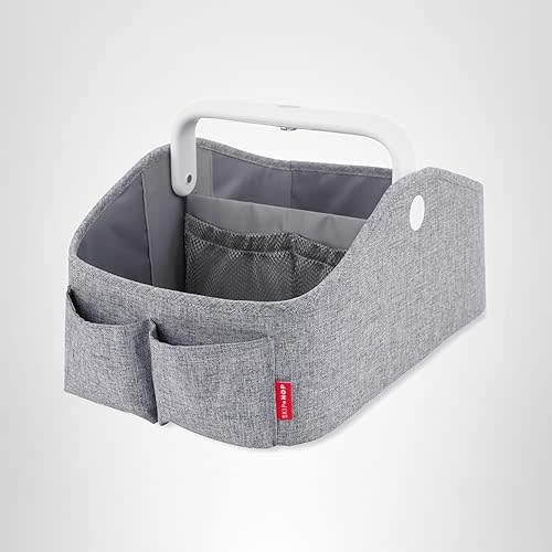 Skip Hop Diaper Caddy Organizer with Touch Sensor Night Light Nursery Style Heather Grey