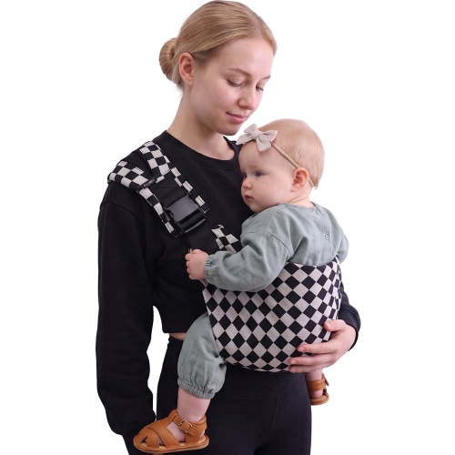 Lujifo Toddler Side Carrier for Babies, Ergonomic Checkerboard Sling