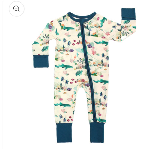 Ocean-Inspired Bamboo Baby Pajamas – Coral Reef Print – Emerson and Friends