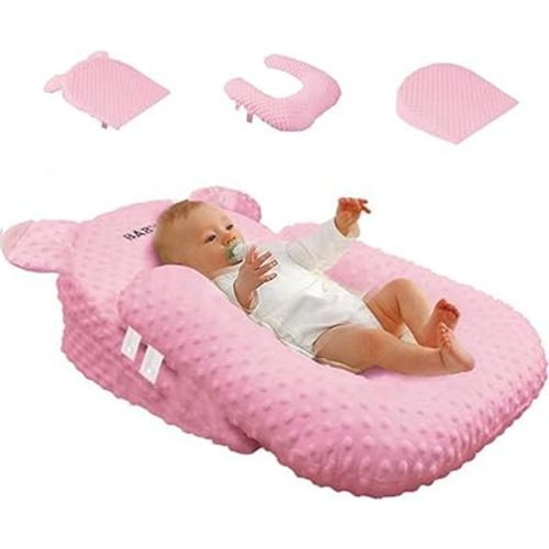Nursing Pillow, Breastfeeding Pillows, Newborn Feeding Support Pillow Multi-Functional & Portable Support Cushion for Travel (Pink, One Size)
