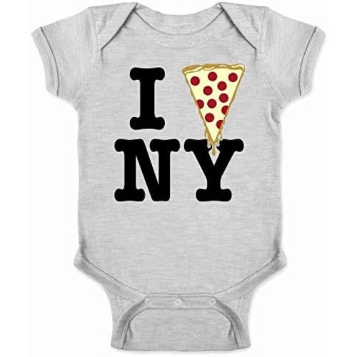 Pop Threads I Pizza New York Funny Slice Graphic Love NYC Infant Baby Boy Girl Bodysuit