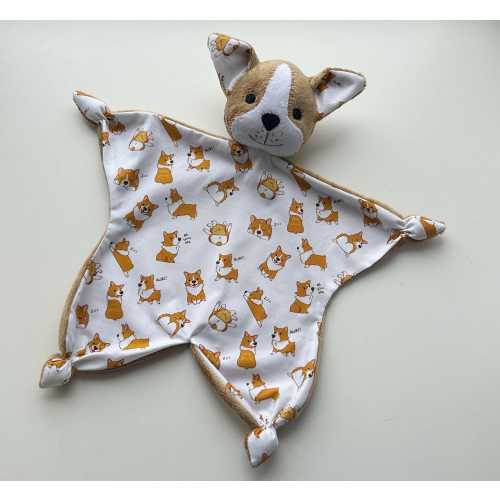 Corgi dog Plush animal Lovey, Cuddle Puppy Baby Shower Gift