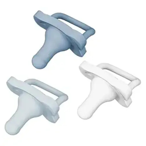 Dr. Brown's HappyPaci 100% Silicone Baby Pacifier, Contoured One-Piece Design, Blue/Light Blue/White, 0-6m, BPA-Free, 3-Pack