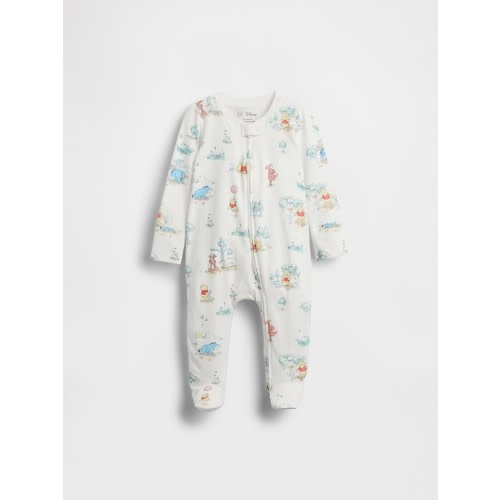 Baby Winnie The Pooh Organic Cotton Footed One-Piece