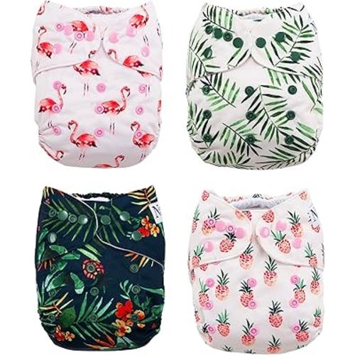The Hollywood Hotel 4-Pack Cloth Pocket Diapers with 4 Inserts