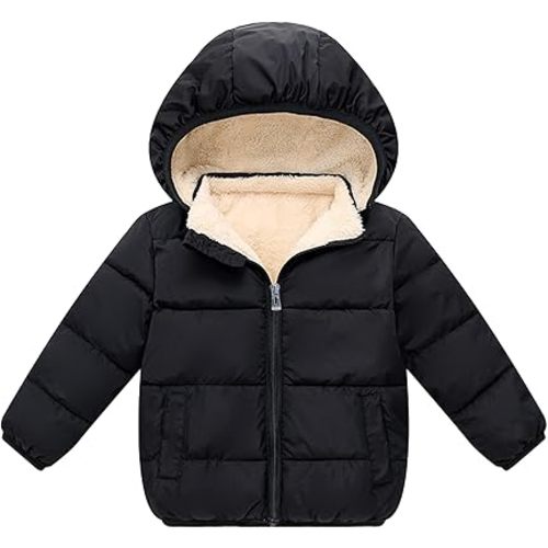 Baby Boys Girls Thicken Winter Coat Toddler Fleece Warm Hooded Jacket Clothes 2024