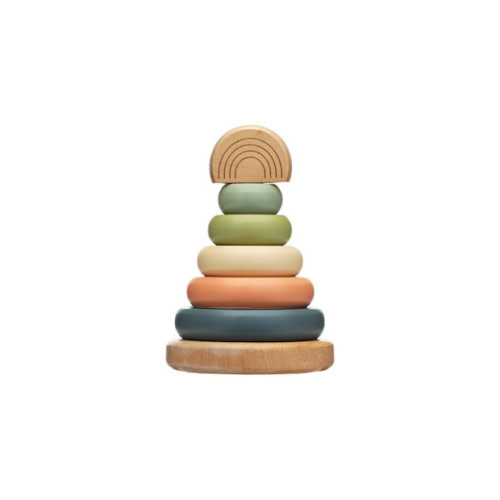 Pearhead Wooden Stacking Toy Tower