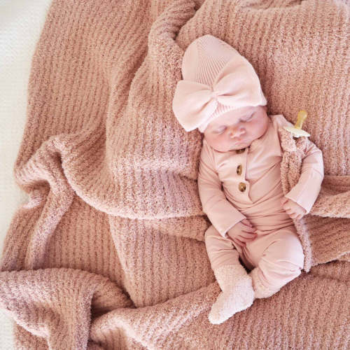 CuddleLane™ Luxe Waffle Blankets | Wild Rose
