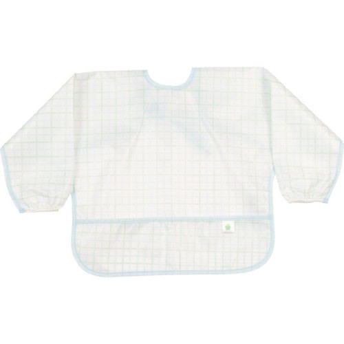 The Cover Everything Infant Bib, Blue/Green Windowpane - Apple of My Isla | Maisonette