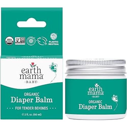 Earth Mama Organic Diaper Balm 2-Ounce | Diaper Cream for Baby | EWG Verified, Petroleum & Artificial Fragrance-Free with Calendula for Sensitive Skin