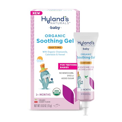 Hyland's Baby - Organic Day Oral Soothing Gel, with Chamomile, Calendula, & Fennel, Cooling Gel for Oral Discomfort, Easy-to-Apply, Ages 2 Months & Up, 0.53 Ounce
