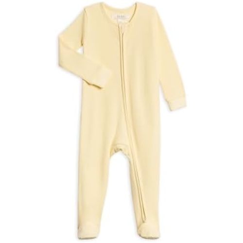 Colored Organics Baby Zip-Up Footed Sleeper with 2-Way Zipper - Newborn Organic Cotton Pajamas
