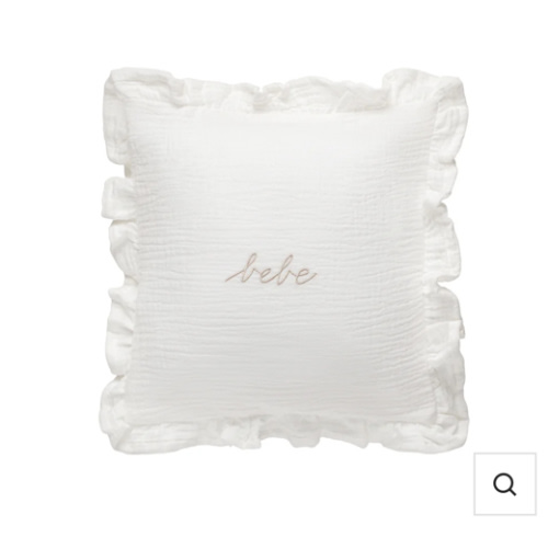 DH White Gauze Bebe Ruffle Accent Pillow
