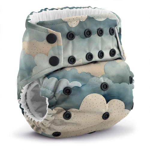 Kanga Care Rumparooz G3 Stay Dry Cloth Diaper Reusable One Size Pocket Diaper Patented Inner Double Gusset 2 pcs Microfiber Insert Soaker (6-55+ lbs) - Thunder Puff