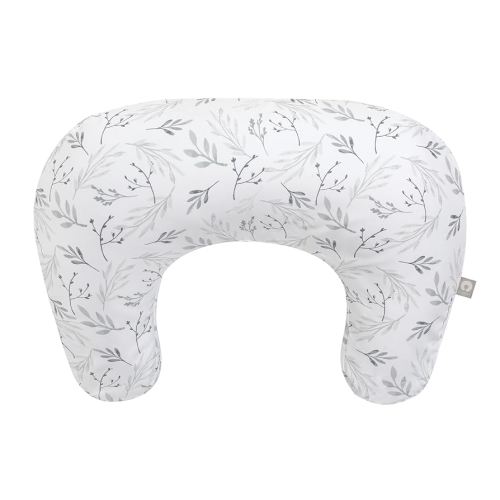 Boppy Nursing Pillow - Ergonomic Bottle & Breastfeeding Pillow with High, Firm, Large Area, Water-Repellent with Washable Cover; Baby Safety Alliance Verified - Gray Gentle Leaves