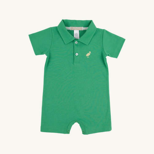 Sir Proper's Romper - Barbados Blue Stripe with Bellport Butter Yellow