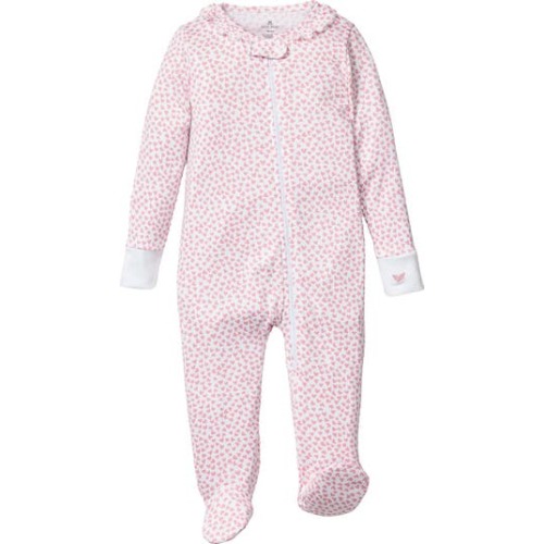 Sweethearts Fitted One-Piece Cotton Footie Pajamas, 3-6M