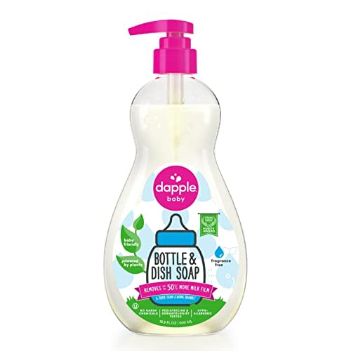 Dapple Baby Bottle Soap, Hypoallergenic Dish Soap for Baby Bottles, Powered by Plants, Fragrance Free, 16.9 Fl Oz (Pack of 1)