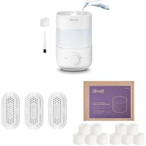 Bundle of LEVOIT Top Fill Humidifiers for Bedroom + LEVOIT 3-Pack Water, Demineralization Cartridge+ LEVOIT 10-Pack Top Fill Humidifier Replacement Filters