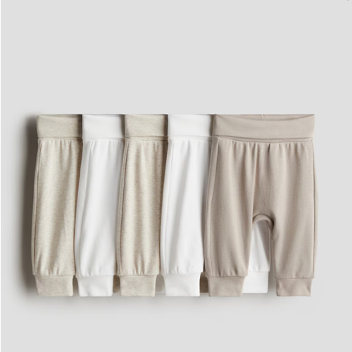 5-PACK FOLDOVER-WAIST PANTS