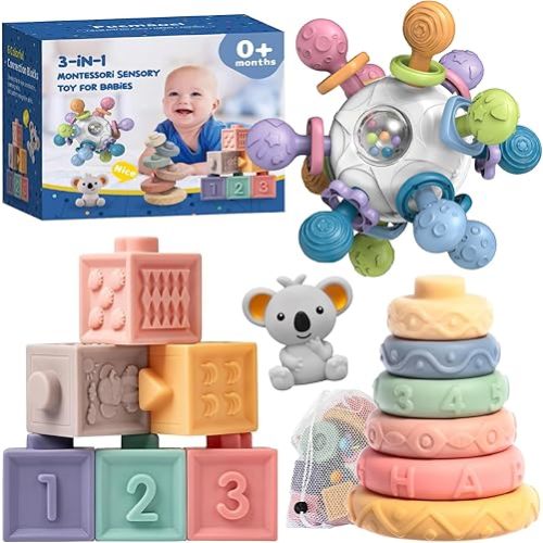 Montessori Baby Toys 3-in-1 Set for Sensory Development