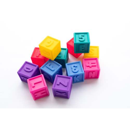 Squeeze & Stack Blocks Set | Colorful Letters, Numbers & Shapes – Domino & Juliette
