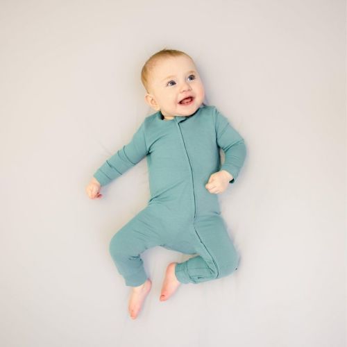 Larkspur Baby Zip Romper In Jade - 18-24
