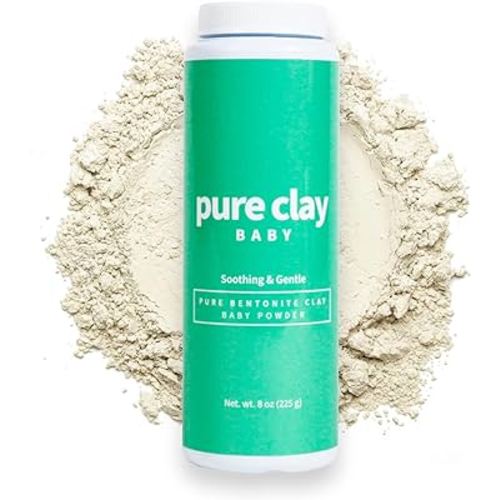 Bentonite Clay Baby Powder, Pure Calcium Bentonite Clay Food Grade Baby Powder for Sensitive Skin, Travel Size Baby Powder, Gentle Baby Skin Care