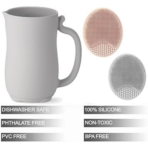 PandaEar Baby Bath Rinse Cup, Silicone Baby Shampoo Rinser with 2 Pack Cradle Cap Brush for Kids Toddler Body Washing (Pink) : Amazon.com.au: Baby