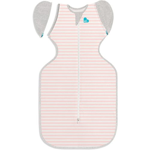Love to Dream Swaddle UP Transition Bag Self-Soothing Sleep Sack 13-19 lbs, Patented Zip-Off Wings, Gently Help Baby Safely Transition from Swaddling to Arms Free Before Rolling, 1TOG Pink Medium