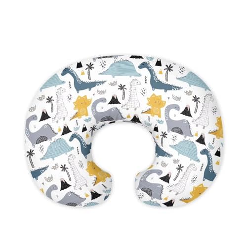 Mintulipy Dinosaur Nursing Pillow Cover Stretchy Removable Cover for Breastfeeding Pillows, Dinosaur Comfortable Slipcover for Baby Girl and Boy Fits The Original Support Pillow