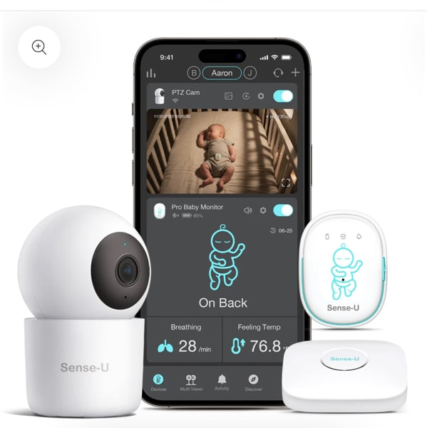 Baby Monitor Pro: Tracks Abdominal Movement, Rollover, Temperature – Sense-U