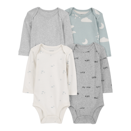 Baby 4-Pack Long-Sleeve Cloud Bodysuits - Carter's | Carter's