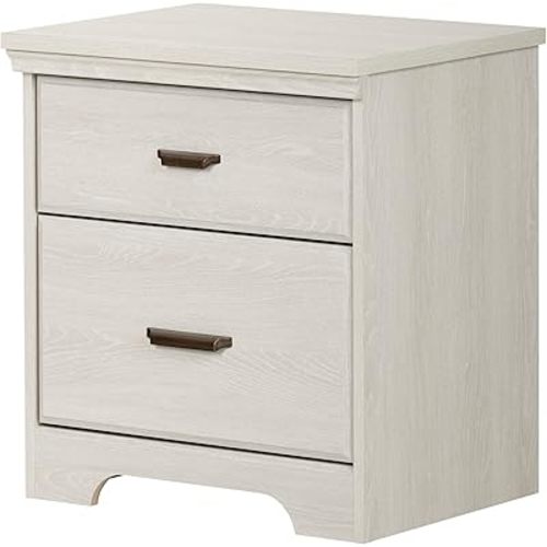 South Shore Versa 2-Drawer Nightstand, Winter Oak, 23 in x 17.75 in x 25.25 in